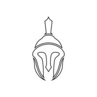 modèle de conception d'icône de logo de casque spartiate vecteur