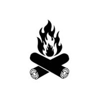 vecteur de modèle de conception d'icône de logo de feu de joie