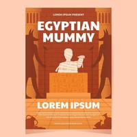 modèle d'affiche de momie égyptienne vecteur
