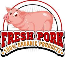 logo de personnage de dessin animé de porc pour les produits de porc vecteur