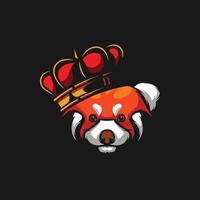 création de logo de mascotte de panda rouge