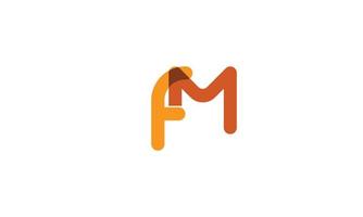 alphabet lettres initiales monogramme logo fm, mf, f et m