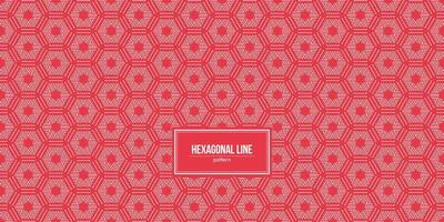 motif de lignes hexagonales multiples avec fond rouge vecteur