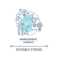amélioration des compétences icône de concept turquoise. l'éducation tout au long de la vie profite de l'idée abstraite de l'illustration de la ligne mince. dessin de contour isolé. trait modifiable. vecteur