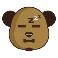 émoticône ours endormi vecteur