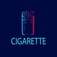 boîte à cigarettes ligne pop art potrait logo design coloré. illustration vectorielle. vecteur