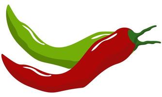 illustration vectorielle isolée de poivron vert et rouge. vecteur