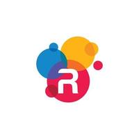 points lettre r logo. vecteur de conception de lettre r avec des points.