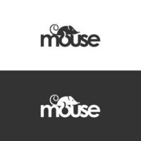 souris typographie logo texte espace négatif vecteur