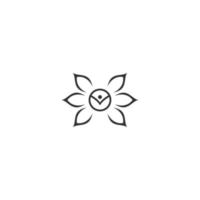 logo linéaire humain de yoga abstrait. logotype d'équilibre de fleur de personne de fil. spa créatif, marque vectorielle gourou. vecteur