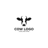 création de logo de vache ou de taureau. symbole d'icône de steak, de viande ou de lait créatif vecteur