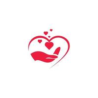 symbole de vecteur de coeur. logotype de ruban de saint valentin. conception d'icône de logo de santé médicale de ligne abstraite.