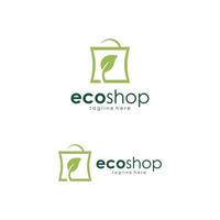 panier vert eco shop logo design inspiration vecteur