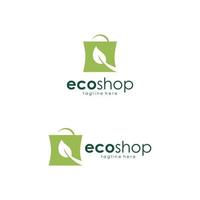 panier vert eco shop logo design inspiration vecteur