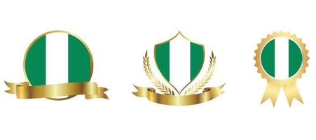 icône du drapeau nigérian. jeu d'icônes Web. collection d'icônes à plat. illustration vectorielle simple. vecteur