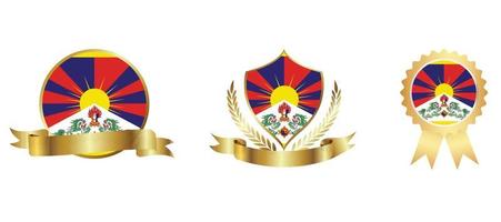 icône du drapeau du tibet. jeu d'icônes Web. collection d'icônes à plat. illustration vectorielle simple. vecteur
