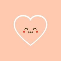 mignon ensemble de vacances saint valentin personnage de dessin animé drôle de coeurs emoji. illustration vectorielle de coeur mignon et kawaii. conception d'art pour les salutations et la carte de la saint-valentin, le web, la bannière, le symbole de l'amour