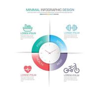 éléments infographiques avec icône d'entreprise sur le processus d'arrière-plan en couleur ou les étapes et les diagrammes de flux de travail des options, illustration de l'élément de conception vectorielle eps10 vecteur