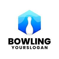 création de logo dégradé icône bowling vecteur