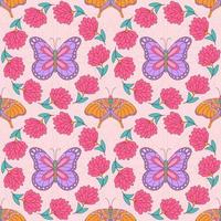 images vectorielles de papillons. fond avec fleur abstraite. texture botanique transparente vecteur
