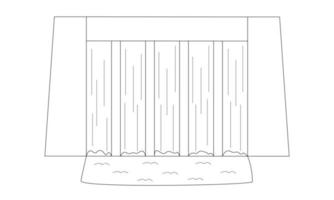 image dessinée à la main d'une centrale hydroélectrique. utilisation des énergies renouvelables. prendre soin de l'environnement. croquis de griffonnage. illustration vectorielle vecteur