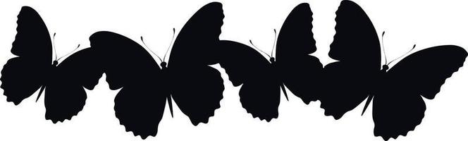 silhouettes de papillons noirs. clipart. conception, ornements. vecteur