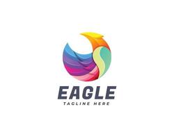 modèle de logo aigle coloré