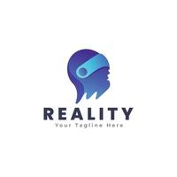 modèle de logo de réalité virtuelle vecteur