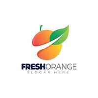 modèle de logo orange frais vecteur