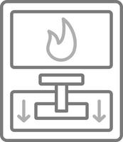 icône de ligne en niveaux de gris d'alarme incendie