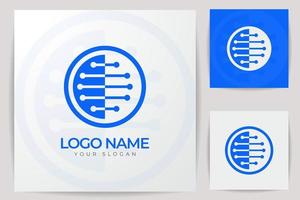 création de logo de technologie minimale créative avec deux concepts et vecteur premium