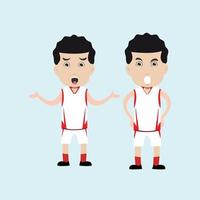 jeu de conception de personnages joueur de basket-ball sportif style design plat illustration vectorielle minimale vecteur