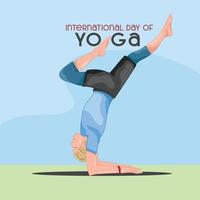 illustration d'un homme faisant des asanas pour la journée internationale du yoga le 21 juin