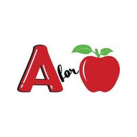 a pour apple, une lettre et apple vector illustration