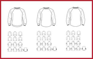 modèle de sweat-shirt différents modèles vectoriels, vue avant et arrière vecteur
