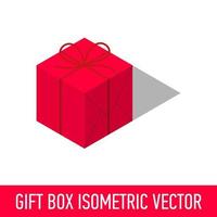 cadeau isolé isométrique présent boîte de vecteur rouge