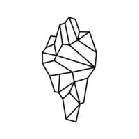 iceberg polygonal en icône de style plat. illustration vectorielle. vecteur