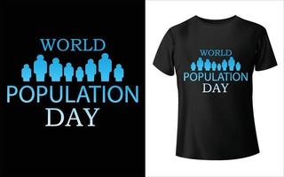 t-shirt de la journée de la population mondiale vecteur du monde vecteur de la journée de la population mondiale t-shirt de vecteur du monde