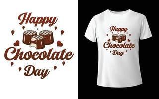 conception de t-shirt de la journée mondiale du chocolat calligraphie de la journée mondiale du chocolat lettrage à la main isolé sur blanc. modèle vectoriel pour la conception de logo, affiche de typographie, carte de voeux, carte postale, autocollant, t-shirt,