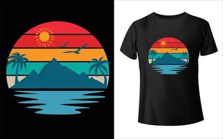 conception de t-shirt d'été, conception de t-shirt vintage d'été, couleur de modèle de t-shirt de plage d'été, conception de t-shirt