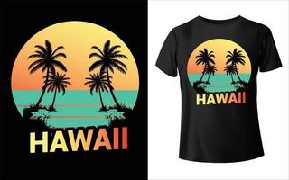 conception de t-shirt hawaii conception de t-shirt graphique d'été hawaii, imprimé tropical, illustration vectorielle vecteur