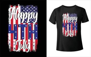 joyeux 4 juillet conception de t-shirt de la fête de l'indépendance, t-shirt de la fête de l'indépendance, joyeux 4 juillet, vecteur de drapeau des états-unis,