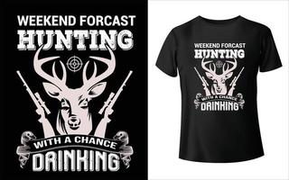 conception de t-shirt de chasse, modèle vectoriel de conception de chasse