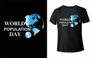 t-shirt de la journée de la population mondiale vecteur du monde vecteur de la journée de la population mondiale t-shirt de vecteur du monde