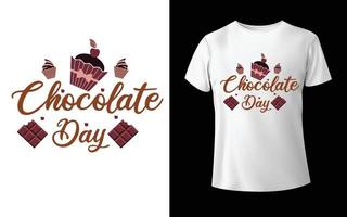 conception de t-shirt de la journée mondiale du chocolat calligraphie de la journée mondiale du chocolat lettrage à la main isolé sur blanc. modèle vectoriel pour la conception de logo, affiche de typographie, carte de voeux, carte postale, autocollant, t-shirt,