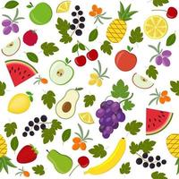 motif de fruits de différents fruits, illustration vectorielle de couleur vecteur