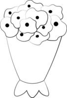 fleur de bouquet d'élément unique. dessiner une illustration en noir et blanc vecteur