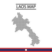 laos map dot vector design avec illustration du drapeau du pays et type isolé modifiable prêt à l'emploi