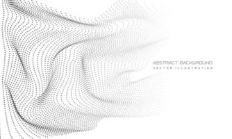 courbe d'onde de points gris abstraits sur blanc avec vecteur de fond de technologie futuriste moderne de conception d'espace vide
