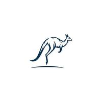 modèle de logo illustration silhouette vecteur kangourou